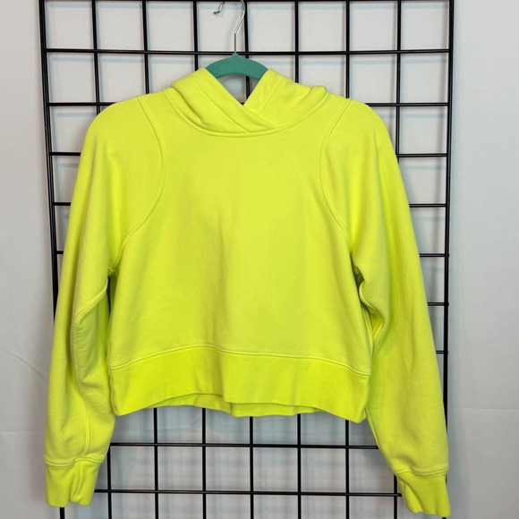 lululemon athletica Tops - Lululemon Loungeful Cropped Hoodie Womens 6 Electric Lemon Activewear Athleisure